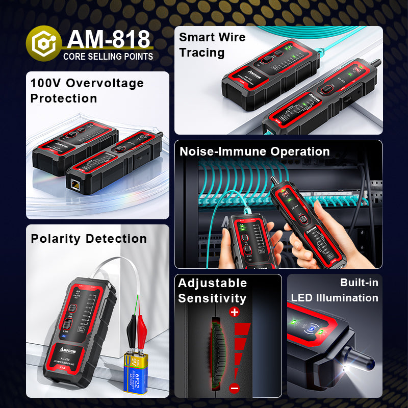 AMPCOM AM-818 Störwiderstand Multifunktions Netzwerkkabel Tracker