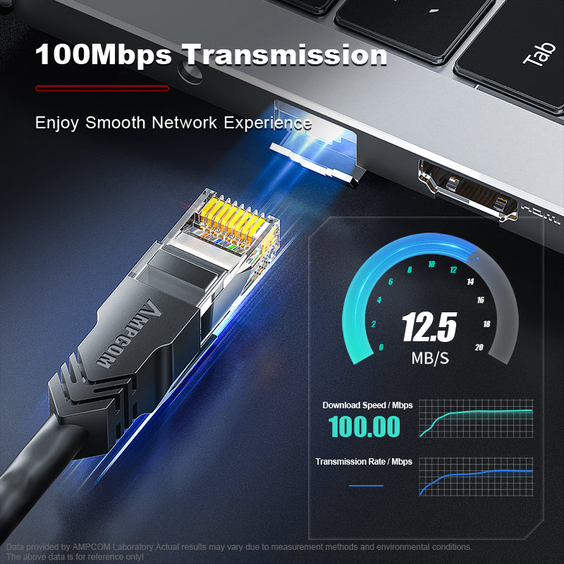 AMPCOM CAT5e Unshieldet (UTP) PVC Netzwerk Patch Kabel für Zuhause oder Rechenzentrum